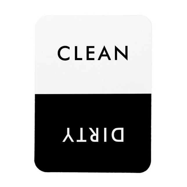 Minimalistisch Schwarz-Weiß-Geschirrspüler Magnet (Vertikal)