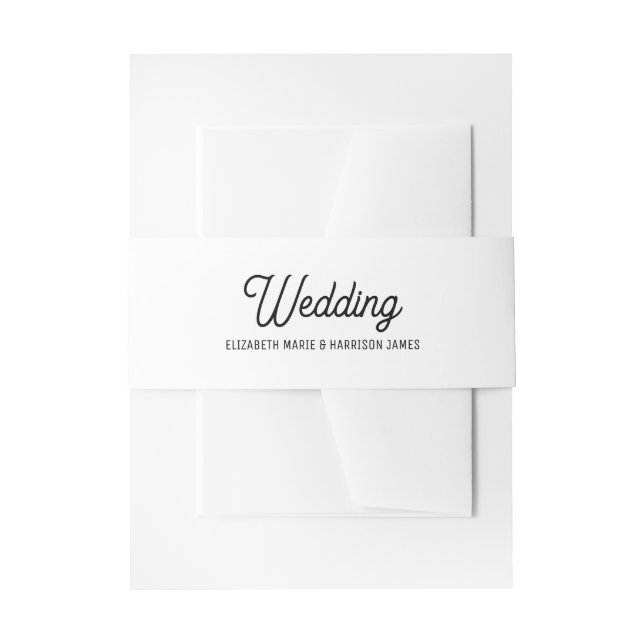 Minimalistisch - Schwarz & Weiß - Hochzeit Einladungsbanderole (Vorderseite Beispiel)