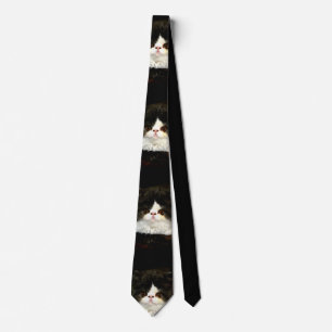 Minimalistisch Schwarz-weiß Kitten Krawatte
