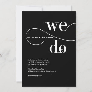 Minimalistisch Schwarz-weiß machen wir kalligraphi Einladung