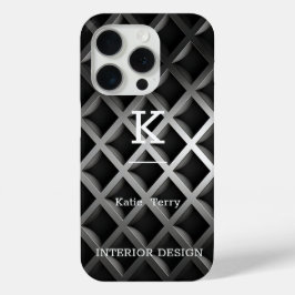 Minimalistisch Schwarz-Weiß-Moderne Monogram Case