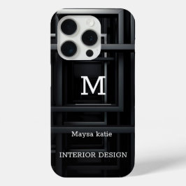 Minimalistisch Schwarz-Weiß-Moderne Monogram Case 