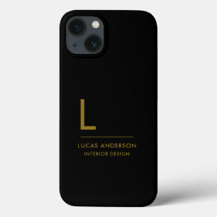 Minimalistisch Schwarz-Weiß-Moderne Monogram Case 