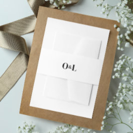 Minimalistisch Schwarz-Weiß-Monogramm Einladungsbanderole