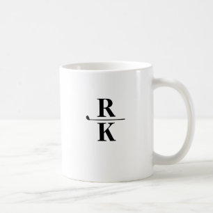 Minimalistisch Schwarz/Weiß-Monogramm mit 2 Buchst Kaffeetasse