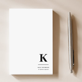 Minimalistisch Schwarz-Weiß-Monogramm Post-it Klebezettel