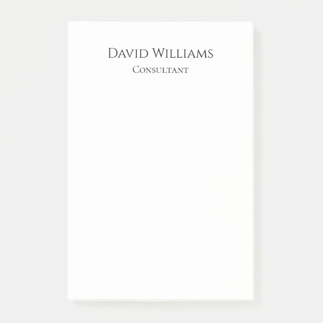 Minimalistisch Schwarz-weiß Post-it Klebezettel (Vorderseite)