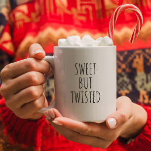 Minimalistisch Schwarz-Weiß "Sweet but Twisted" Kaffeetasse