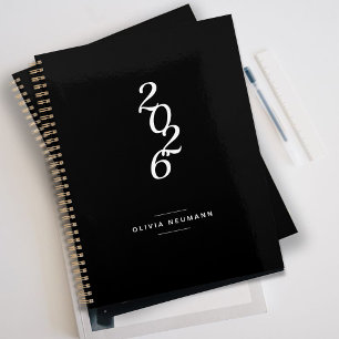 Minimalistisch Schwarz-Weiß-Woche 2022   Monat P Planer