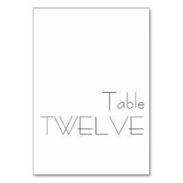 Minimalistisch Schwarz-weiße spielerische Typograf Tischnummer