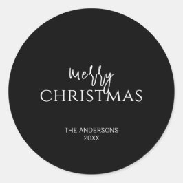 Minimalistisch Schwarzer Heiligabend Runder Aufkleber