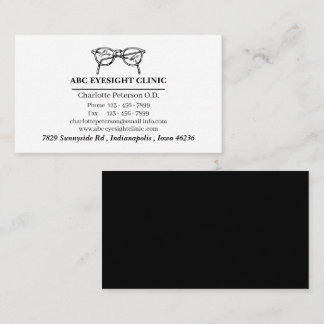 Minimalistisch Schwarzweiß-Optometriker Visitenkarte