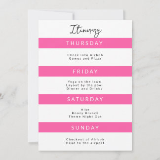 Minimalistisch Scottsdale Bach Party Itinerary Einladung