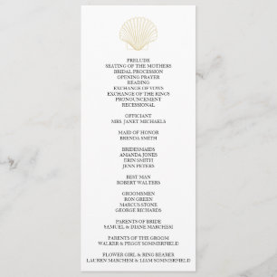 Minimalistisch Seashell Wedding Programm