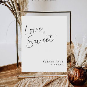 Minimalistisch Signature Script-Liebe ist süße Gun Sockelschild