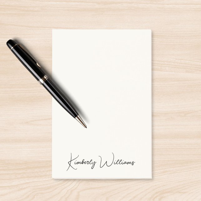 Minimalistisch Signature Script Monogram Cream Post-it Klebezettel (Von Creator hochgeladen)