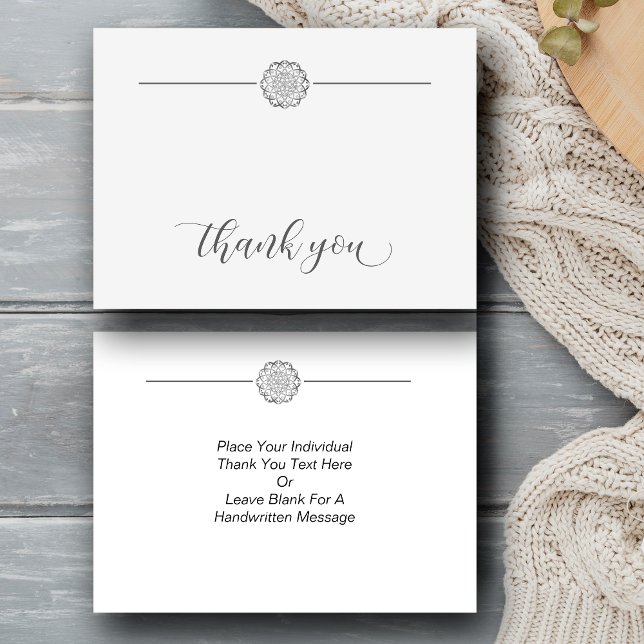 Minimalistisch Silver Mandala Vielen Dank Mitteilungskarte (Von Creator hochgeladen)