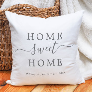 Minimalistisch Silver Zuhause Sweet Zuhause Housew Kissen