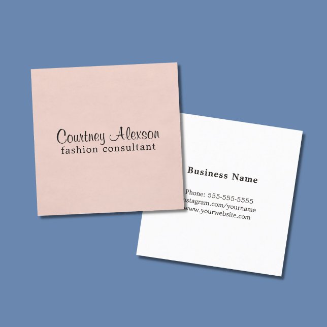Minimalistisch Simple Elegante Rose Consultant Quadratische Visitenkarte (Von Creator hochgeladen)