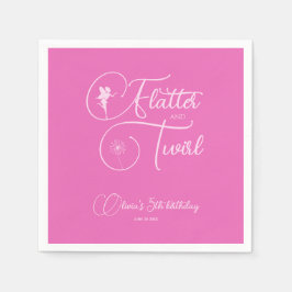 Minimalistisch Simple Girl Fairy Birthday Napkins Serviette