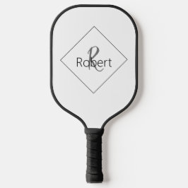 Minimalistisch Simple Trendy Chic Monogram Schwarz Pickleball Schläger