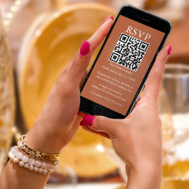 Minimalistisch Simple Wedding QR UAWG Terracotta Karte