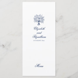 Minimalistisch sketched Bridal Bouquet Wedding Menükarte