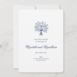 Minimalistisch sketched Bridal Bouquet Wedding Rou Einladung