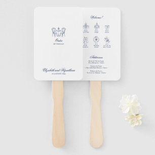 Minimalistisch skizzierte Bridal Bouquet Veranstal Fächer