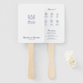 Minimalistisch skizzierte Bridal Bouquet Veranstal Fächer