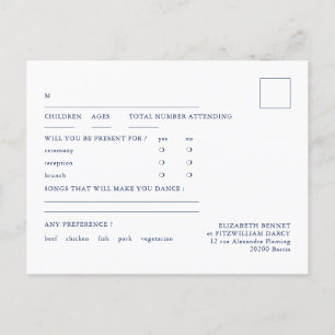 Minimalistisch skizzierte Liebe Swans Wedding RSVP Postkarte