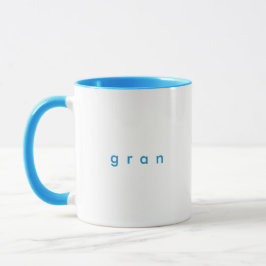 Minimalistisch Sky Blue Custom Text Gran White Tasse