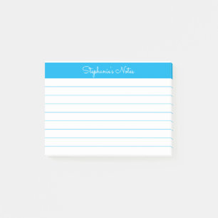 Minimalistisch Sky Blue Lined Personalisiert Post-it Klebezettel