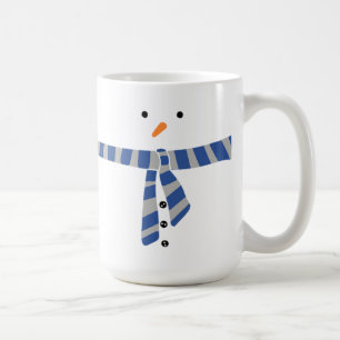 Minimalistisch Snowman Blue Gray Scarf Winter Kaffeetasse