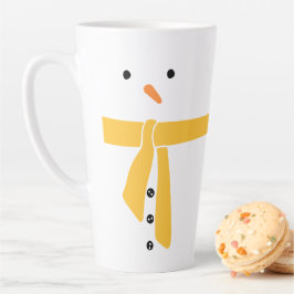 Minimalistisch Snowman Yellow Scarf Winter Milchtasse