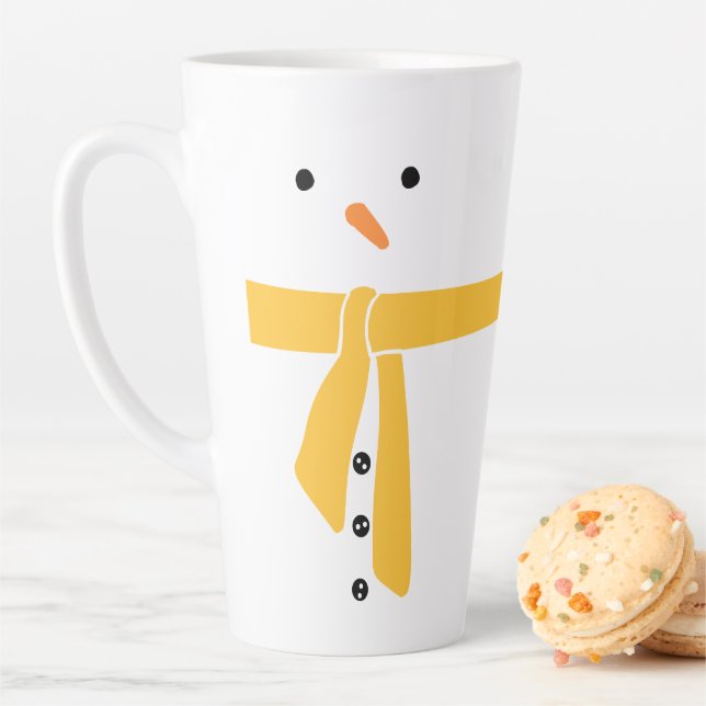 Minimalistisch Snowman Yellow Scarf Winter Milchtasse (Beispiel)