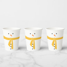Minimalistisch Snowman Yellow Scarf Winter