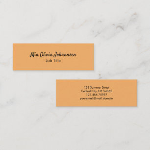 Minimalistisch Soft Orange Mini Business Card Visitenkarte