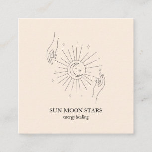Minimalistisch Sonne Mond Sterne  Visitenkarte