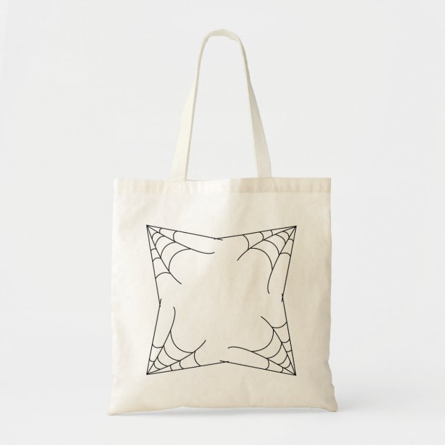 Minimalistisch Spider Web Frame Tote Bag Tragetasche (Vorne)