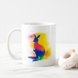 Minimalistisch Spray Paint Kangaroo Silhouette Kaffeetasse