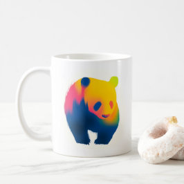 Minimalistisch Spray Paint Panda Silhouette Kaffeetasse