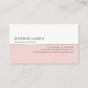 Minimalistisch Stilvoll Pink Gold Weiß Moderne Sch Visitenkarte