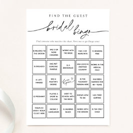 Minimalistisch Suchen Sie die Bridal Bingo Game Ca Einladung