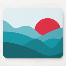 Minimalistisch Sun Aquamarin Blue Mousepad