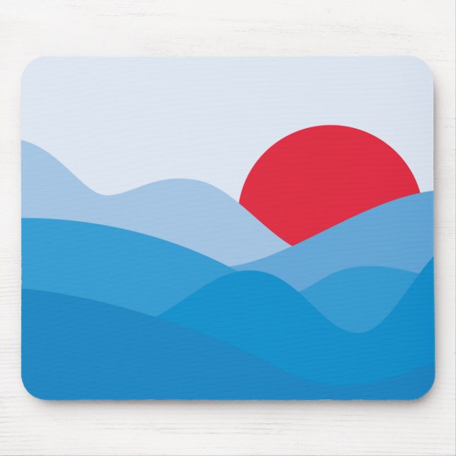 Minimalistisch Sun Blue Mousepad (Vorne)