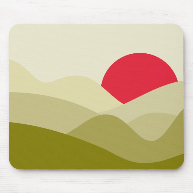 Minimalistisch Sun Olive Green Mousepad (Vorne)