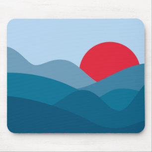 Minimalistisch Sun Preußisch Blue Mousepad