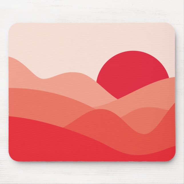 Minimalistisch Sun Red Mousepad (Vorne)