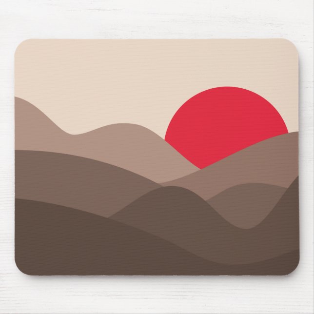 Minimalistisch Sun Saddle Brown Mousepad (Vorne)